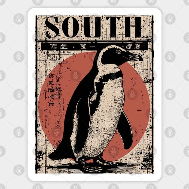 South Penguin Poster - Vintage Antarctic Explorer Wildlife Art Magnet by TuncGK